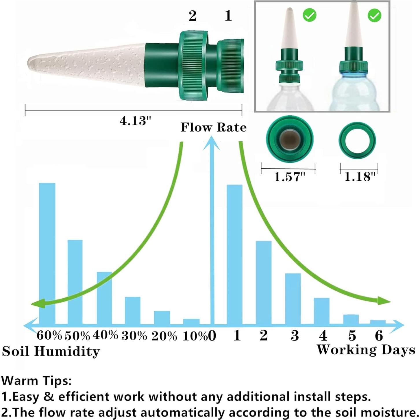 Sistema de Riego por Goteo Automático GREMBEB 6 Picos Cerámica