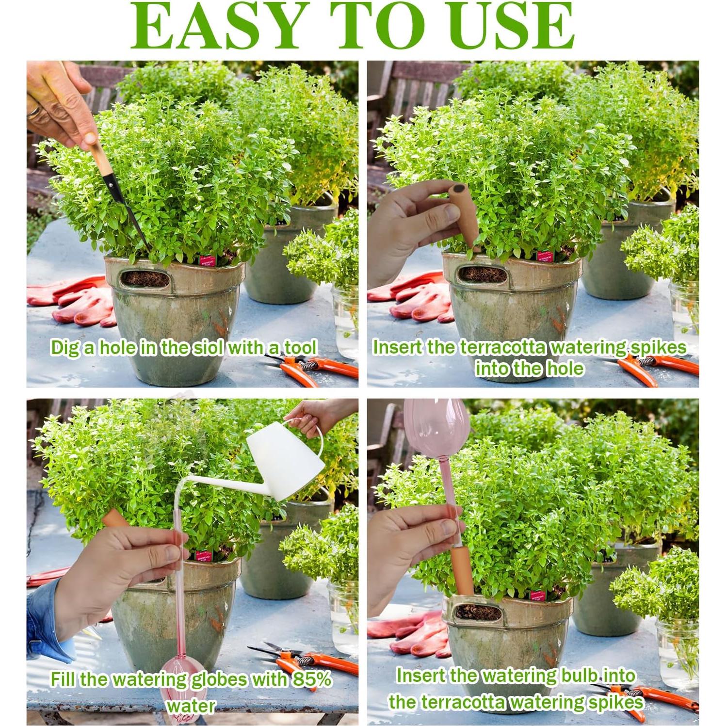 4 Esferas de Vidrio para Autorriego de Plantas XYElite - Rosa