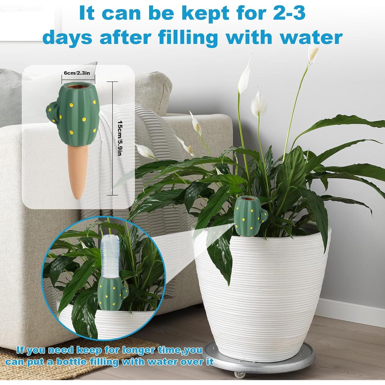 4 Estacas de Riego de Terracota Smefutong para Plantas