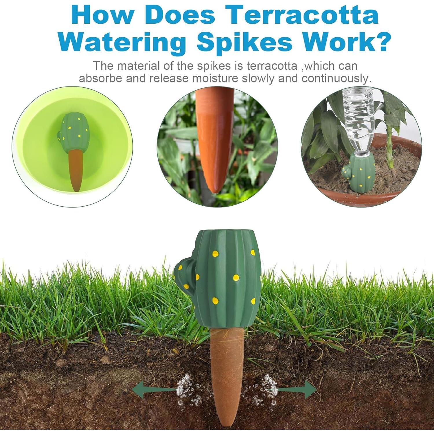 4 Estacas de Riego de Terracota Smefutong para Plantas