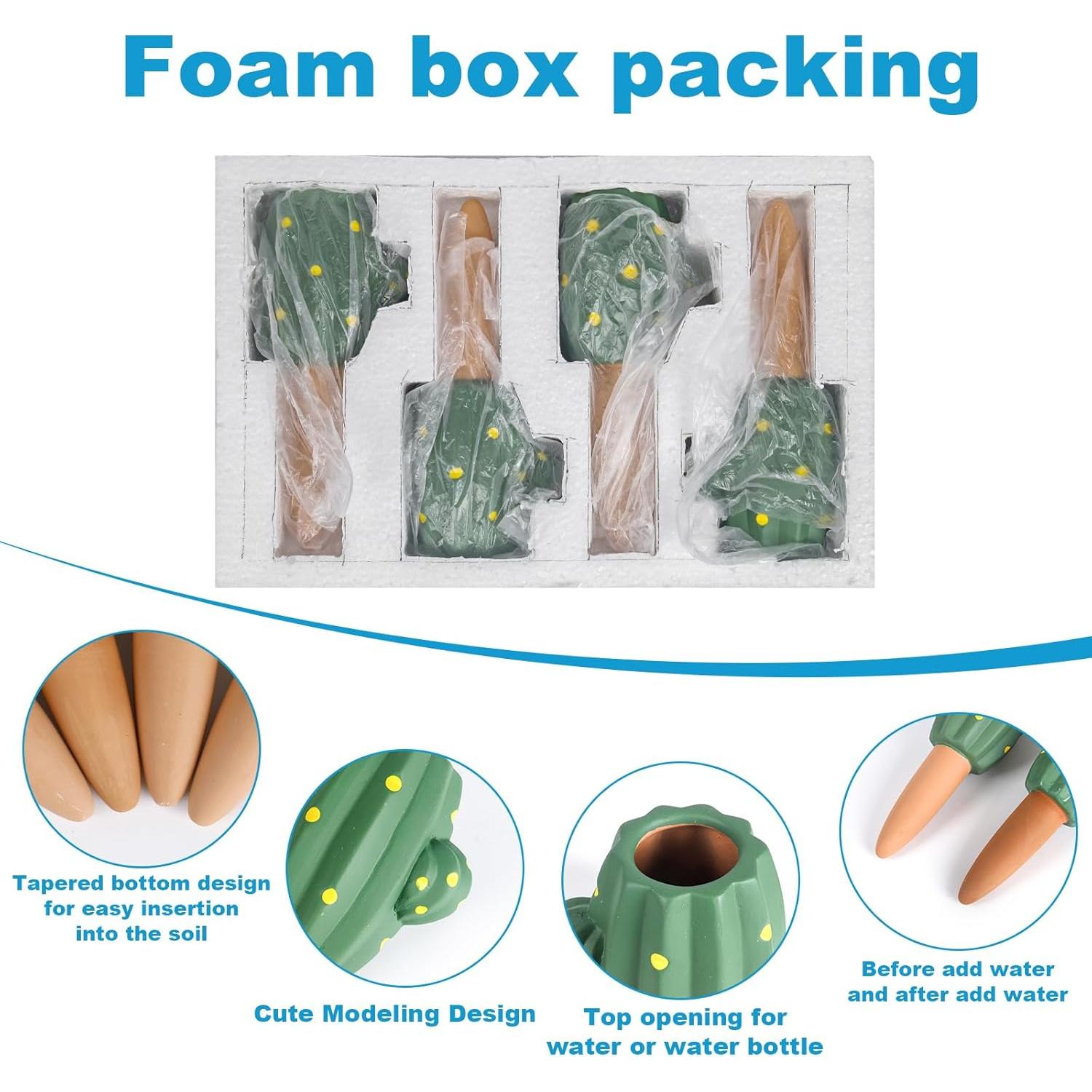 4 Estacas de Riego de Terracota Smefutong para Plantas