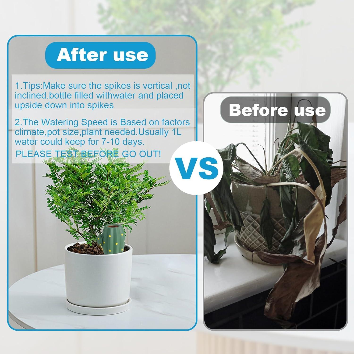 4 Estacas de Riego de Terracota Smefutong para Plantas