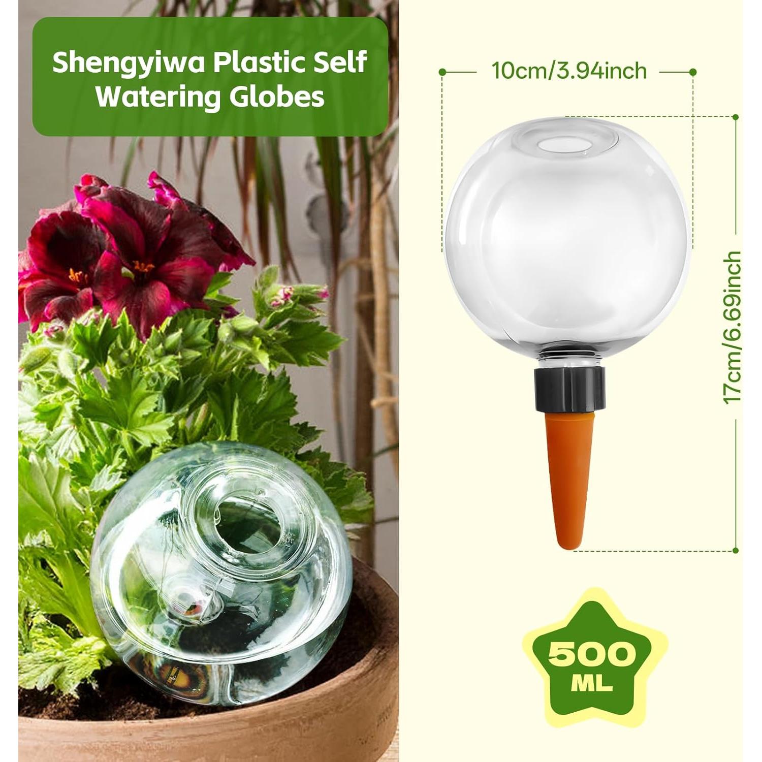 Paquete de 2 Esferas de Autorriego Shengyi 500ml para Plantas