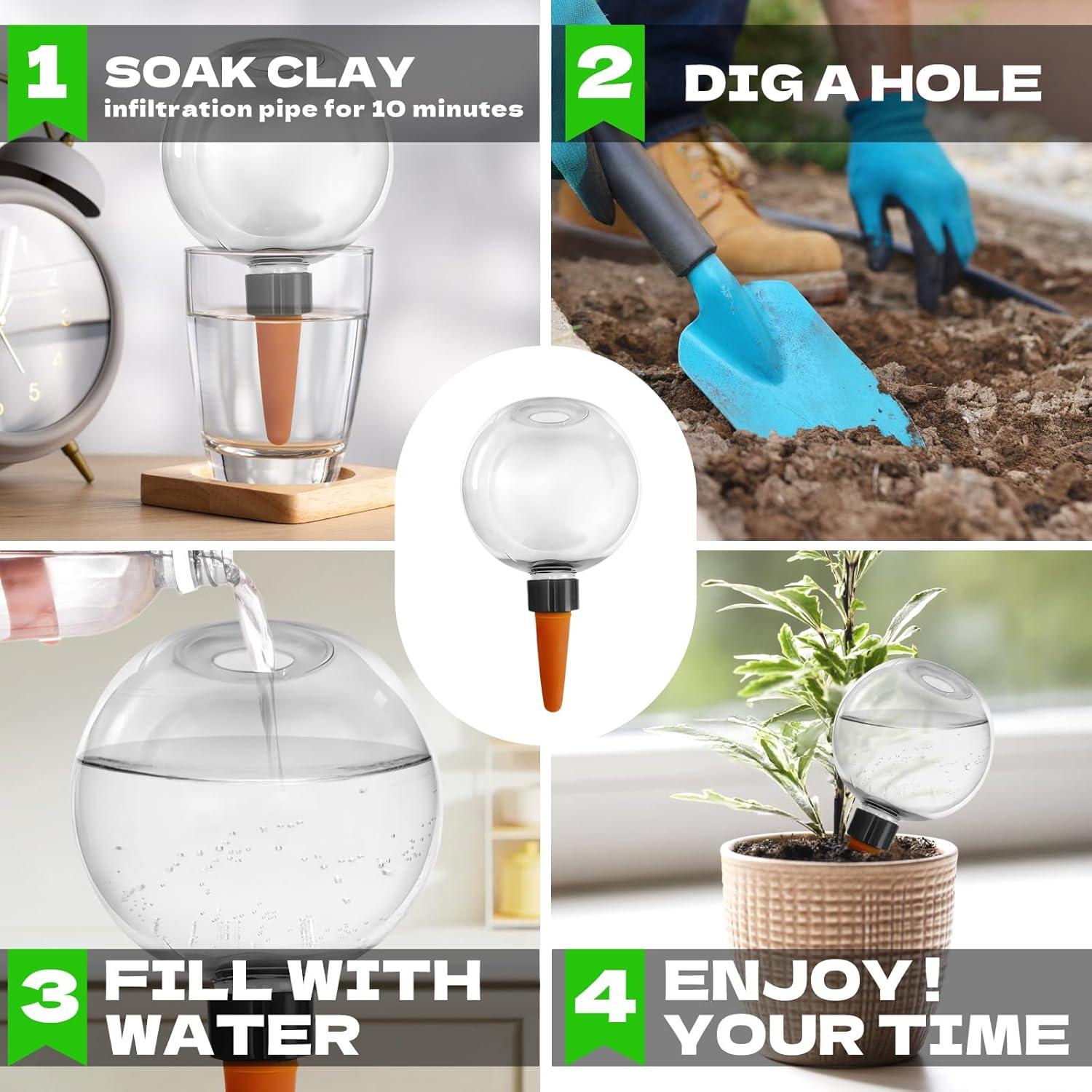 Paquete de 2 Esferas de Autorriego Shengyi 500ml para Plantas