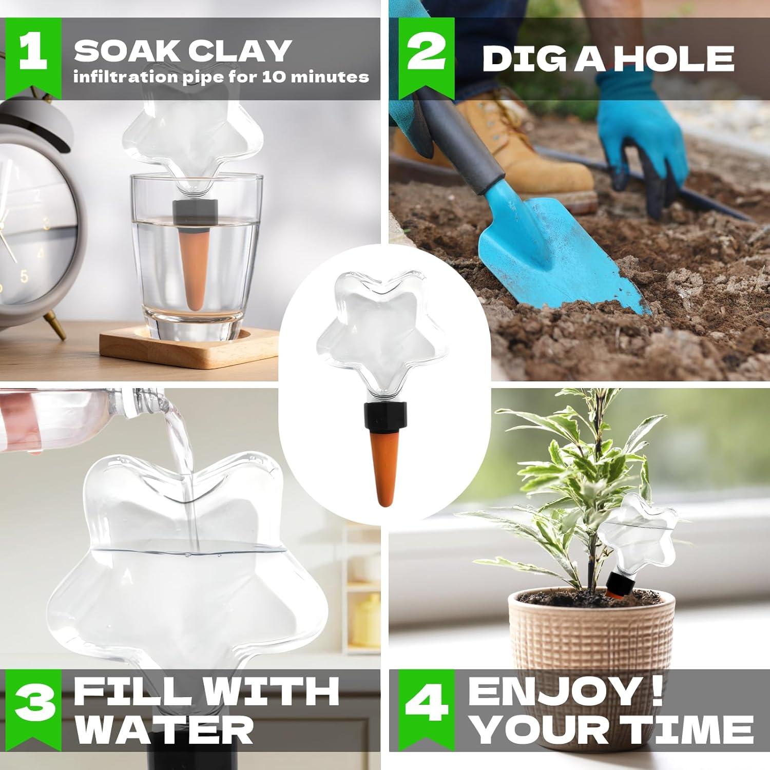 Paquete de 6 Esferas Autorriego Shengyi 200 ml para Plantas