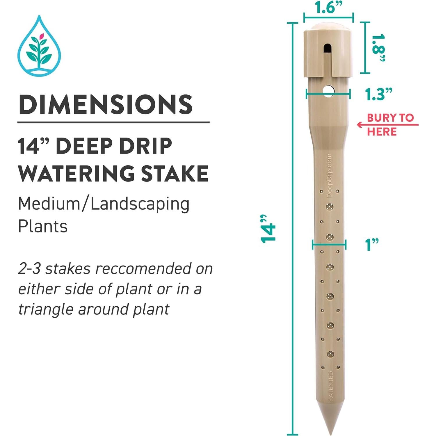 Estacas de Riego Profundo DEEP DRIP 14" Beige - Paquete de 3