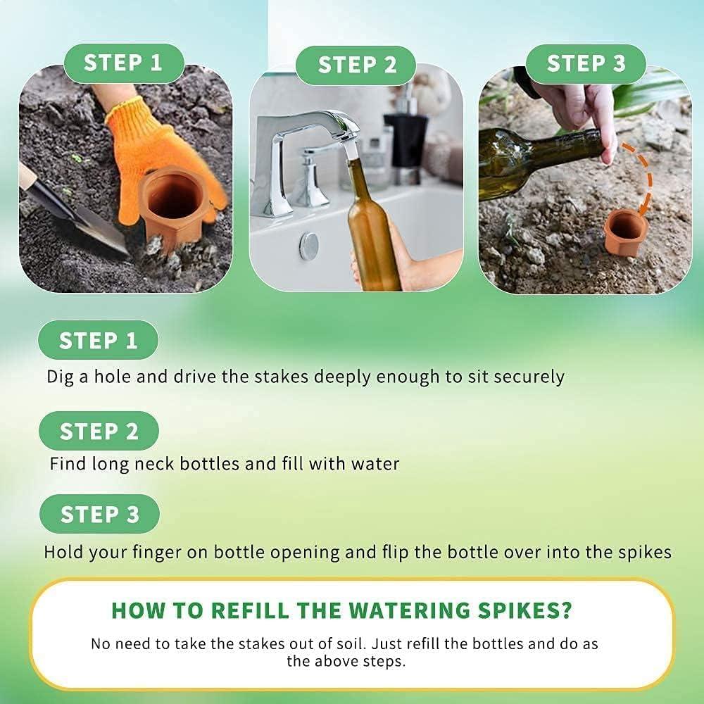 Picos de Riego de Terracota Tcamp - 10 Pack para Plantas