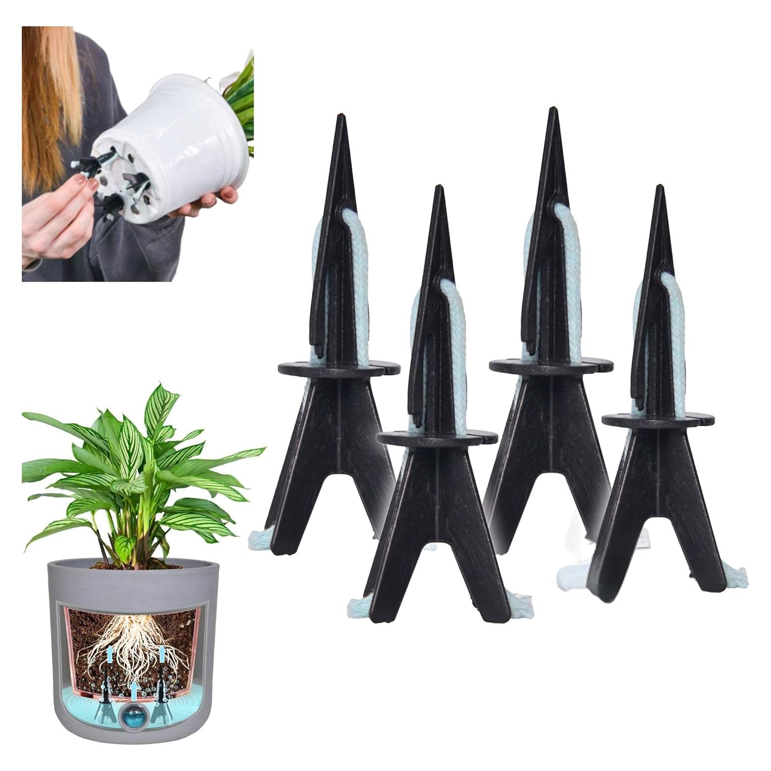 Picos de Autorriego GreenShip - 4 Unidades para Macetas 12-30 cm