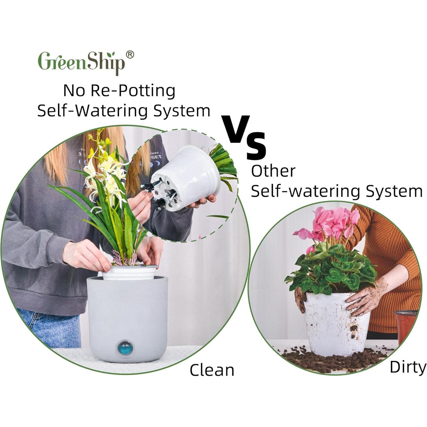 Picos de Autorriego GreenShip - 4 Unidades para Macetas 12-30 cm