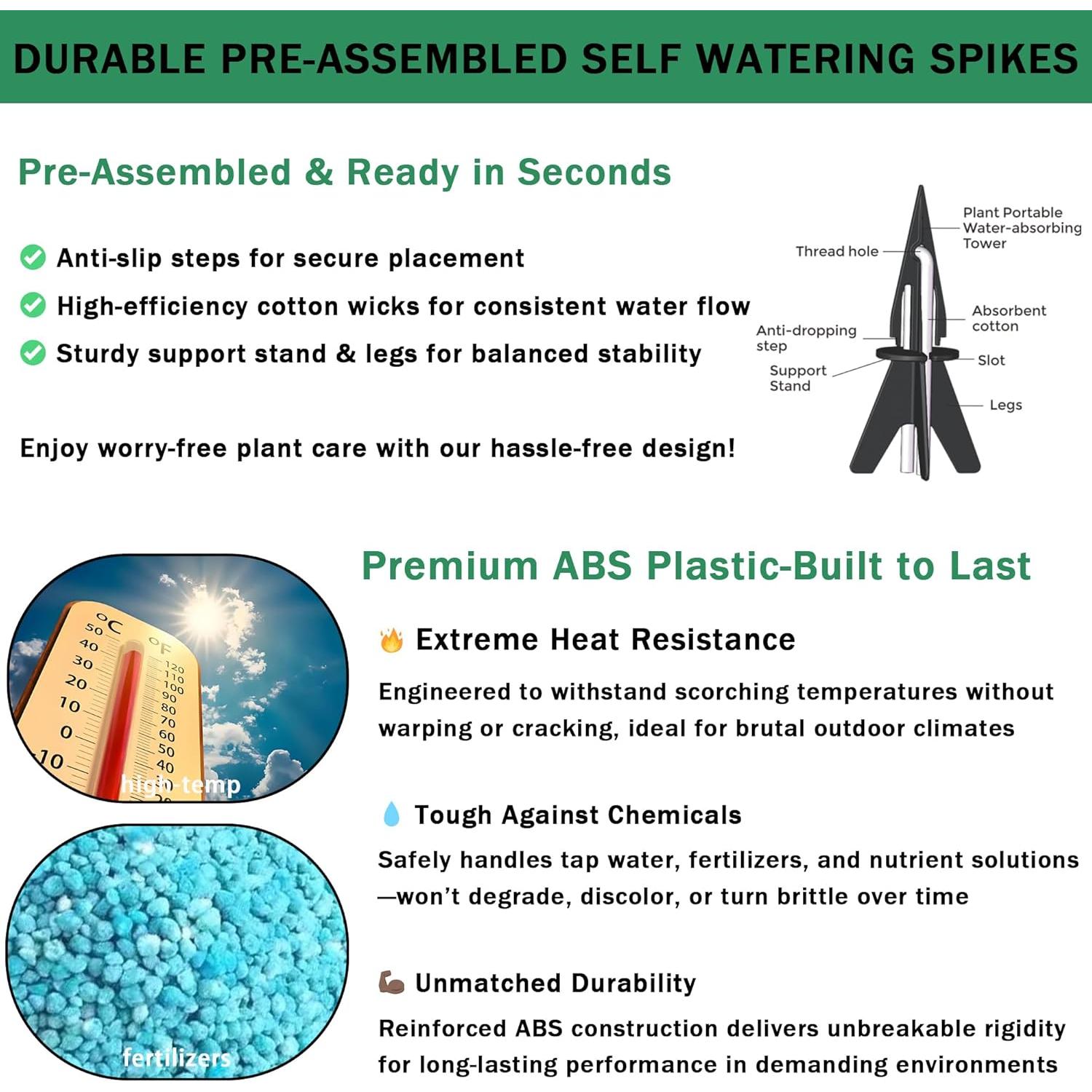 Picos de Autorriego GreenShip - 4 Unidades para Macetas 12-30 cm