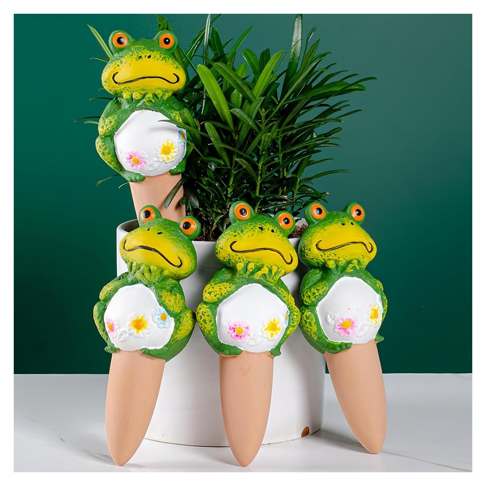 Paquete de 4 Picos de Riego de Terracota Rana Grande - QinSuiKai