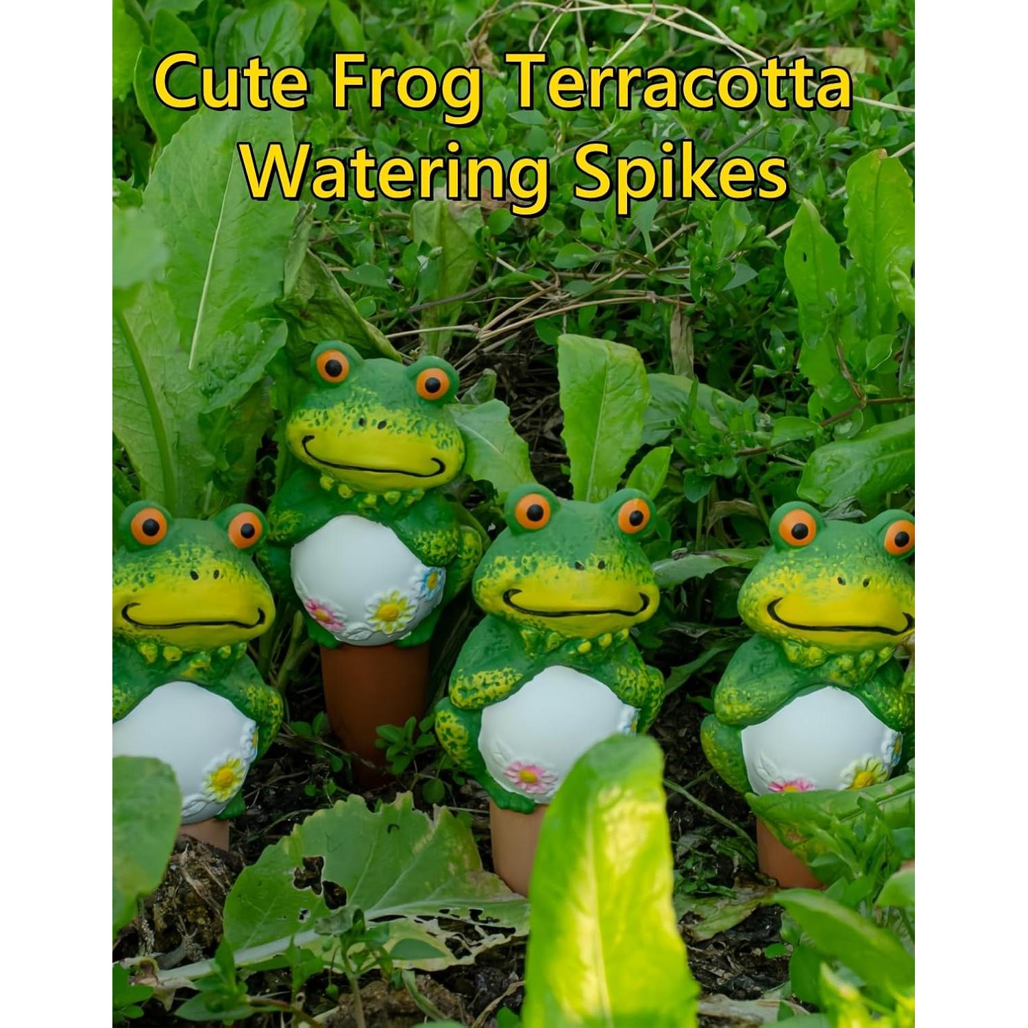 Paquete de 4 Picos de Riego de Terracota Rana Grande - QinSuiKai