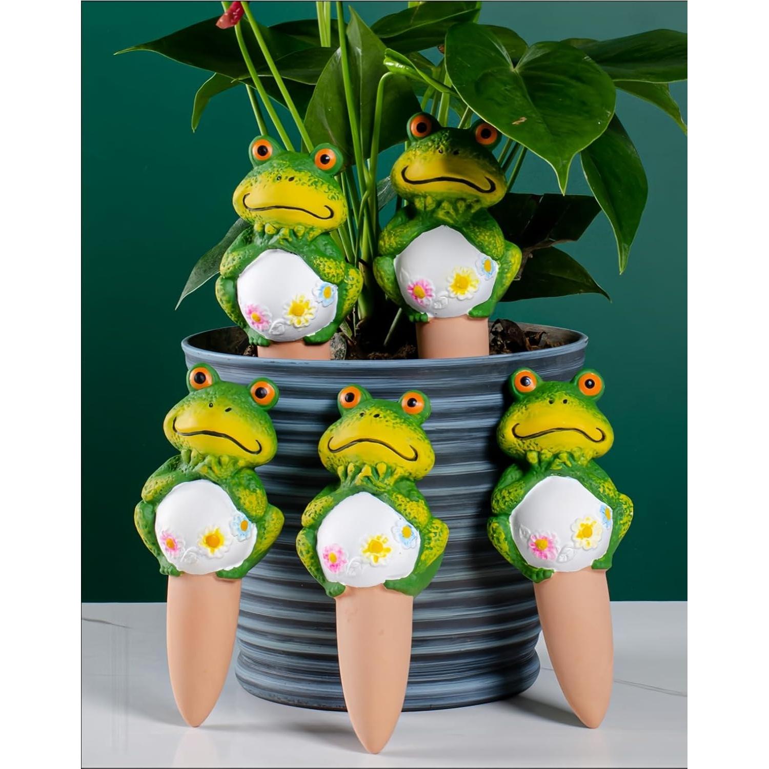 Paquete de 4 Picos de Riego de Terracota Rana Grande - QinSuiKai