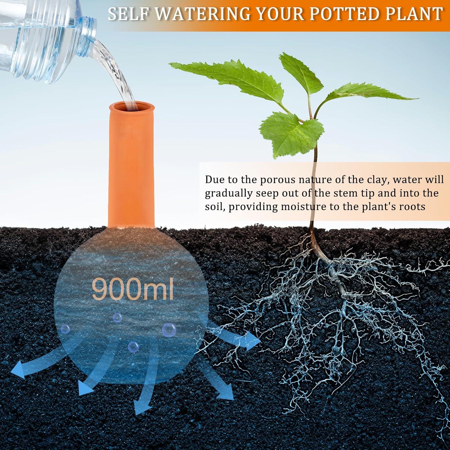 Olla de Riego Automático Terracota Srapwati 900 ml para Plantas