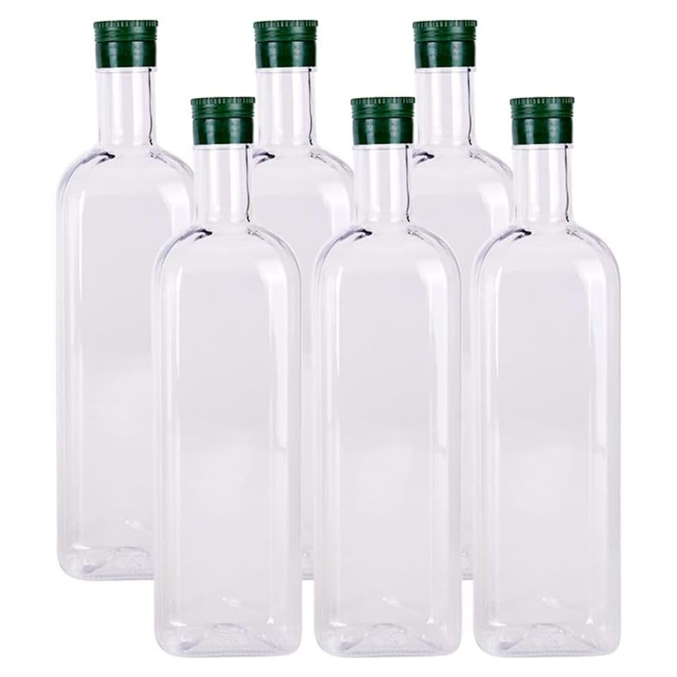 Paquete de 6 Botellas Vacías de 1000ml B SEPOR Cuadradas PET
