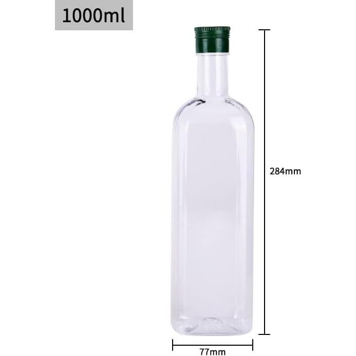 Paquete de 6 Botellas Vacías de 1000ml B SEPOR Cuadradas PET