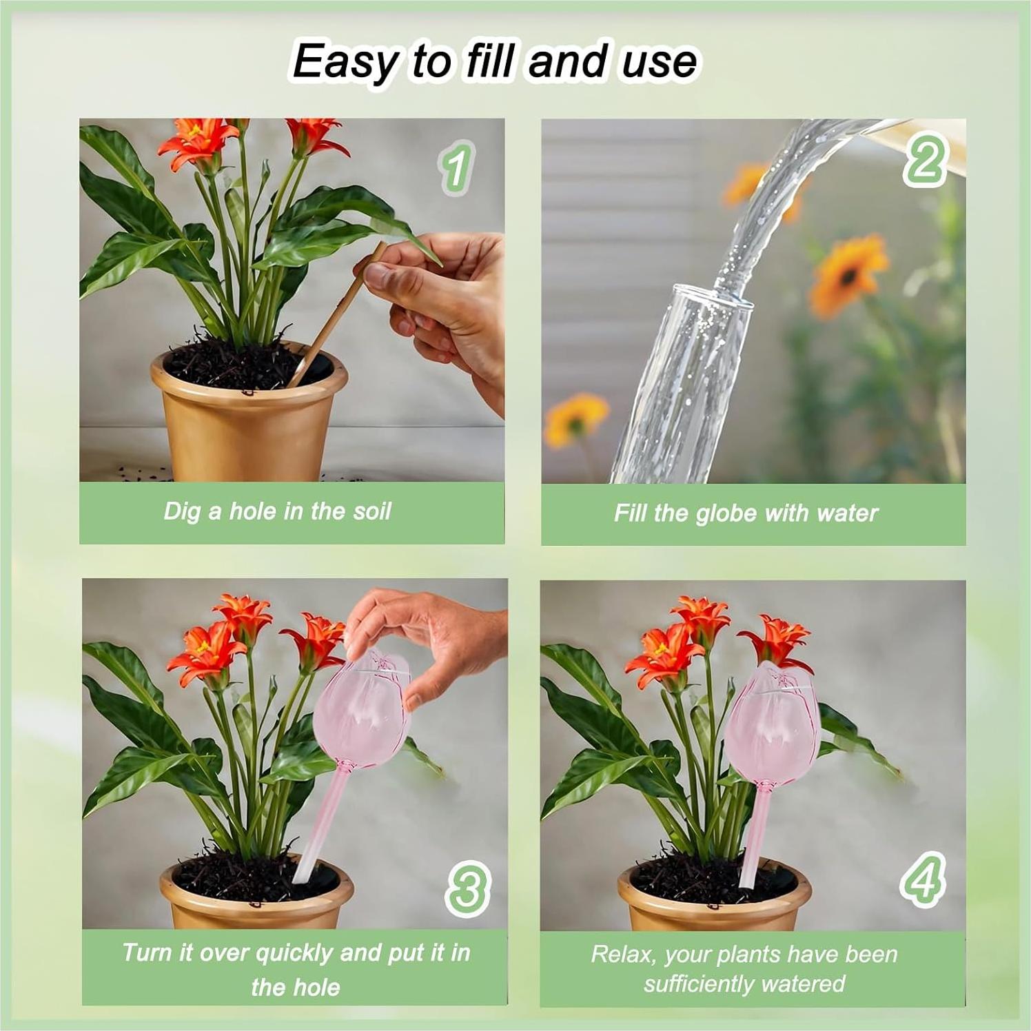 Paquete de 4 Esferas de Autorriego Luyseyha Tulipán 170ml