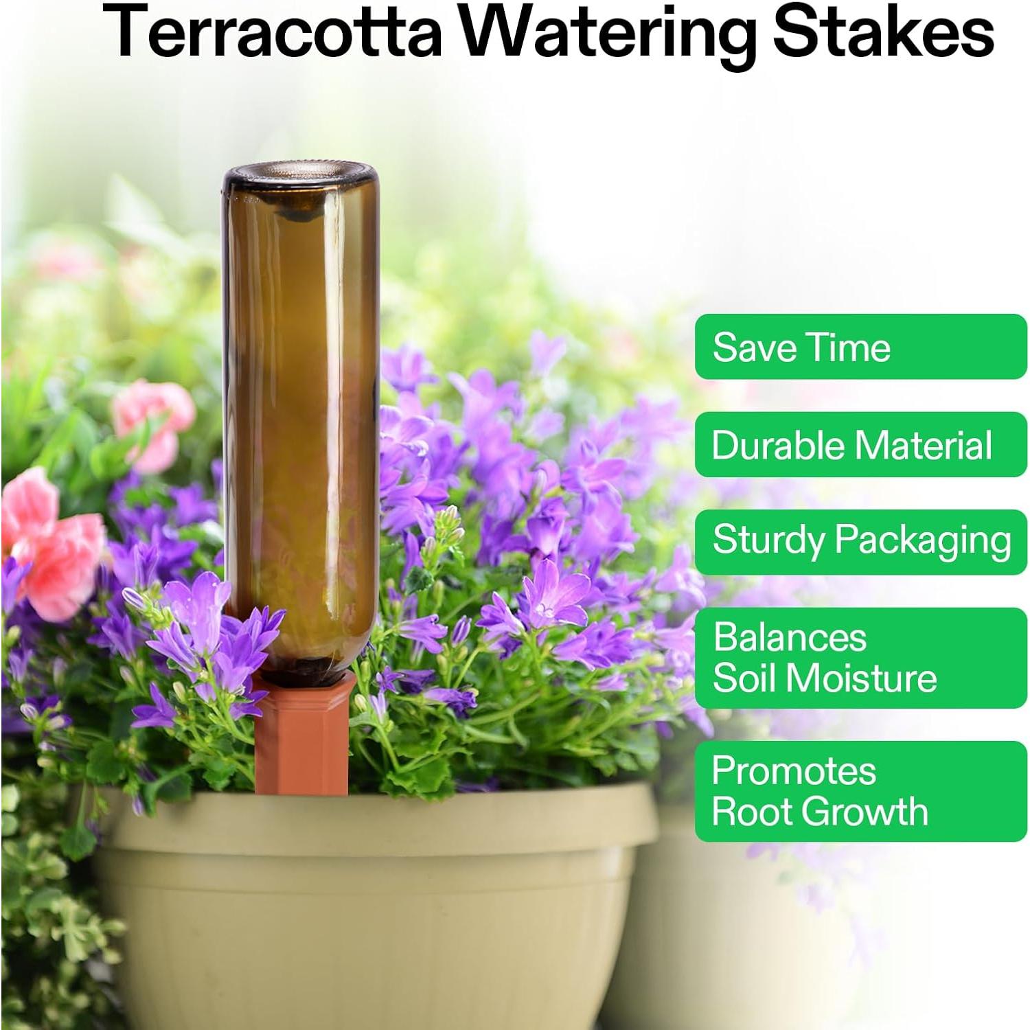 Picos de Autorriego VIVOSUN - Paquete de 6 Estacas de Terracota