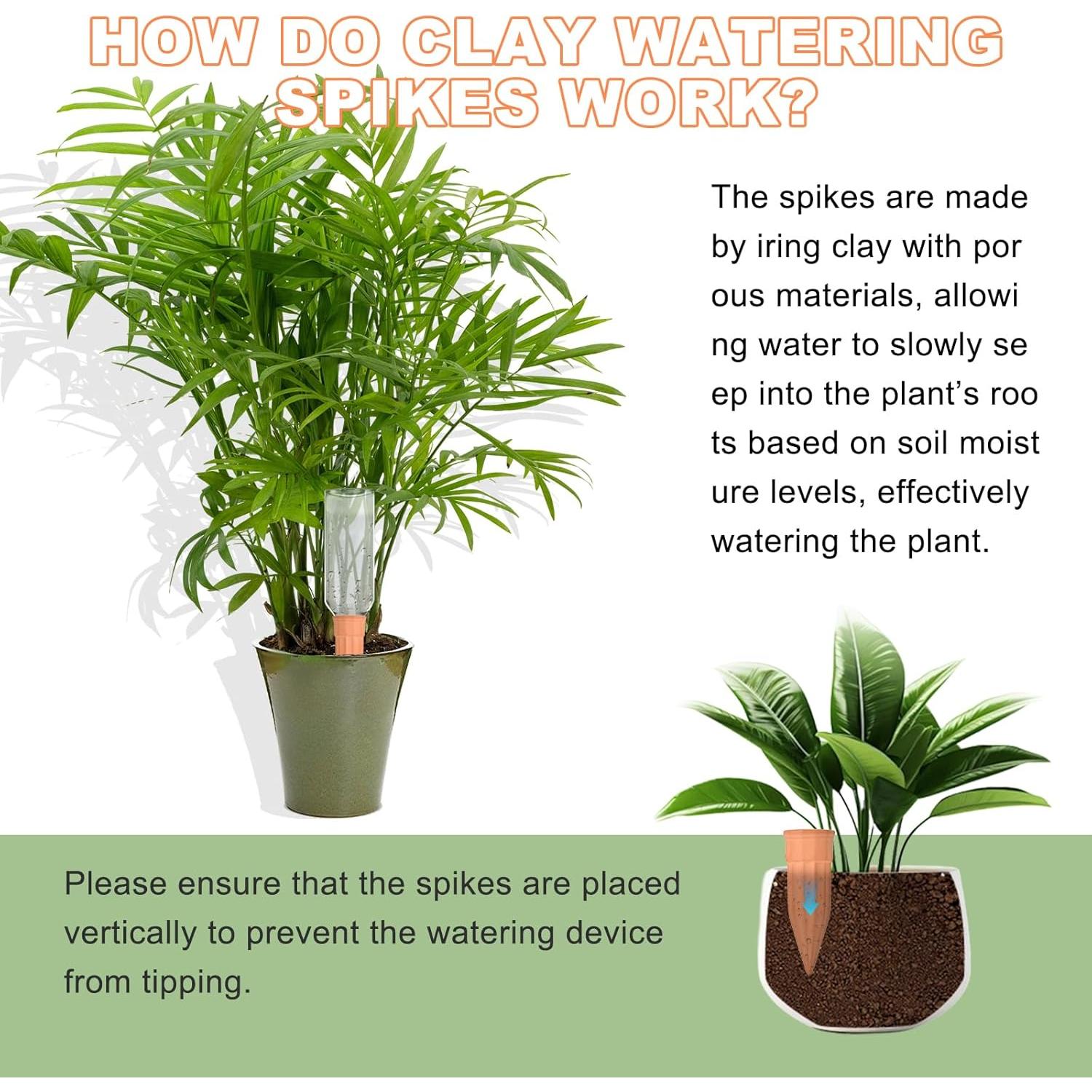 Paquete de 16 Estacas de Riego de Terracota para Plantas