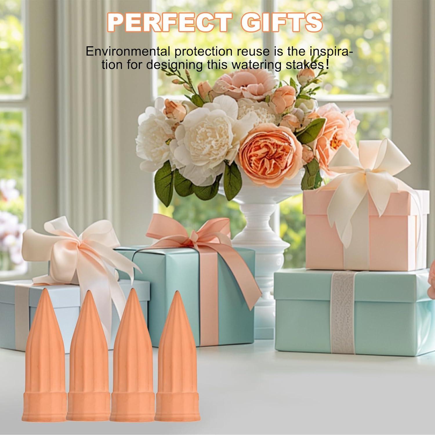 Paquete de 16 Estacas de Riego de Terracota para Plantas