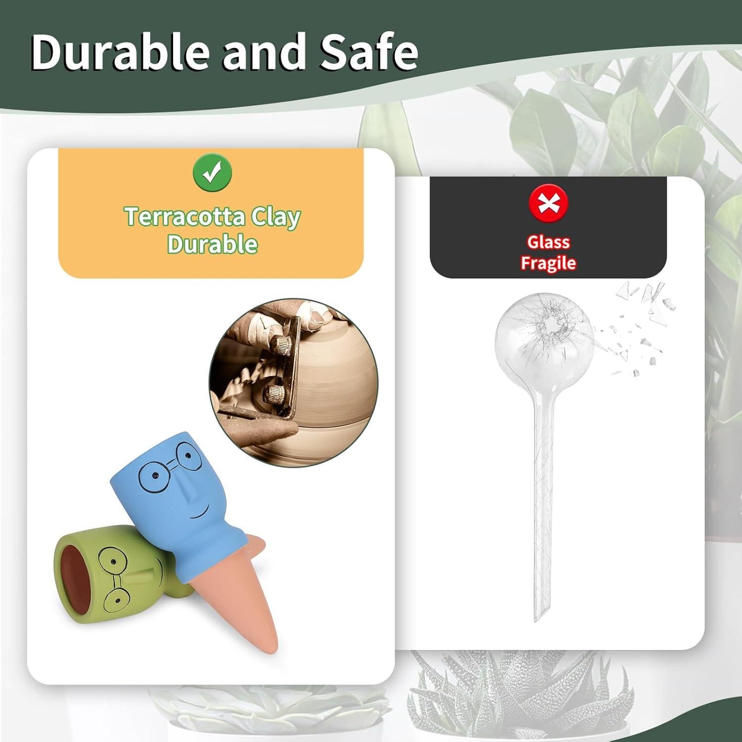 Picos de Riego de Terracota TopDirect 4 Pack - Autorriego para Plantas