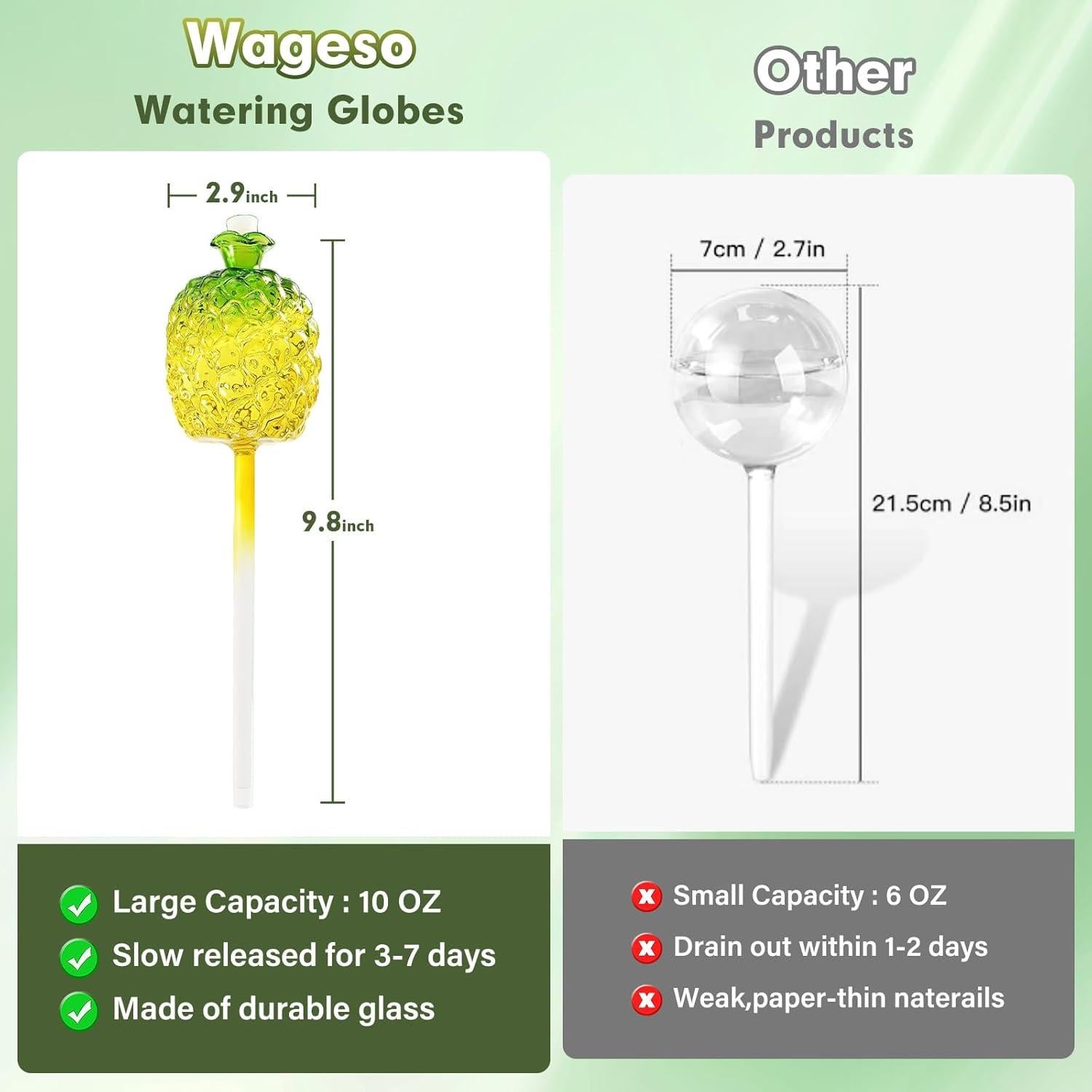 Esferas de Riego Wageso para Plantas de Interior 0.3L