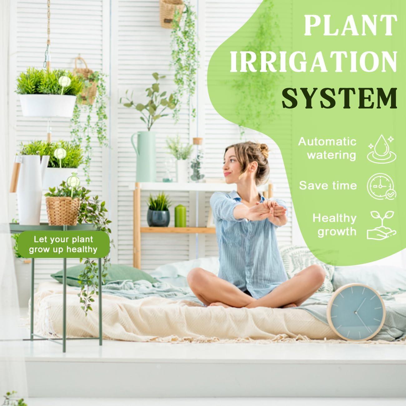 4 Esferas de Autorriego de Vidrio FWYDRJZC 20.3 cm Verde