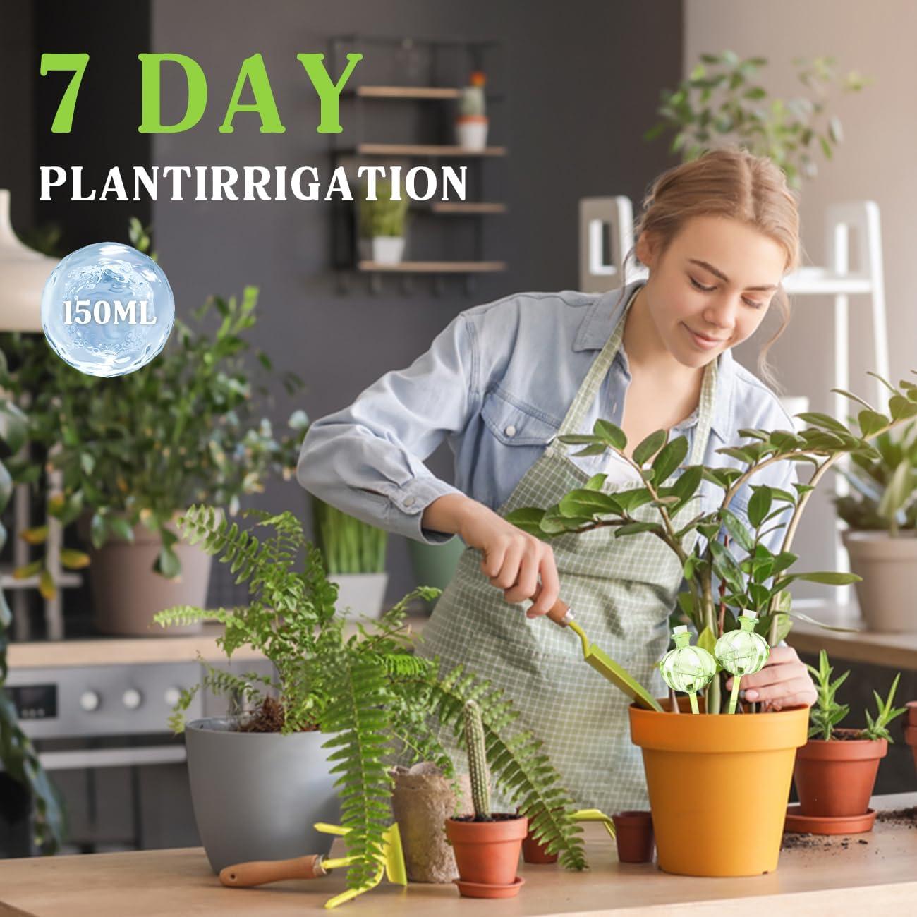 4 Esferas de Autorriego de Vidrio FWYDRJZC 20.3 cm Verde