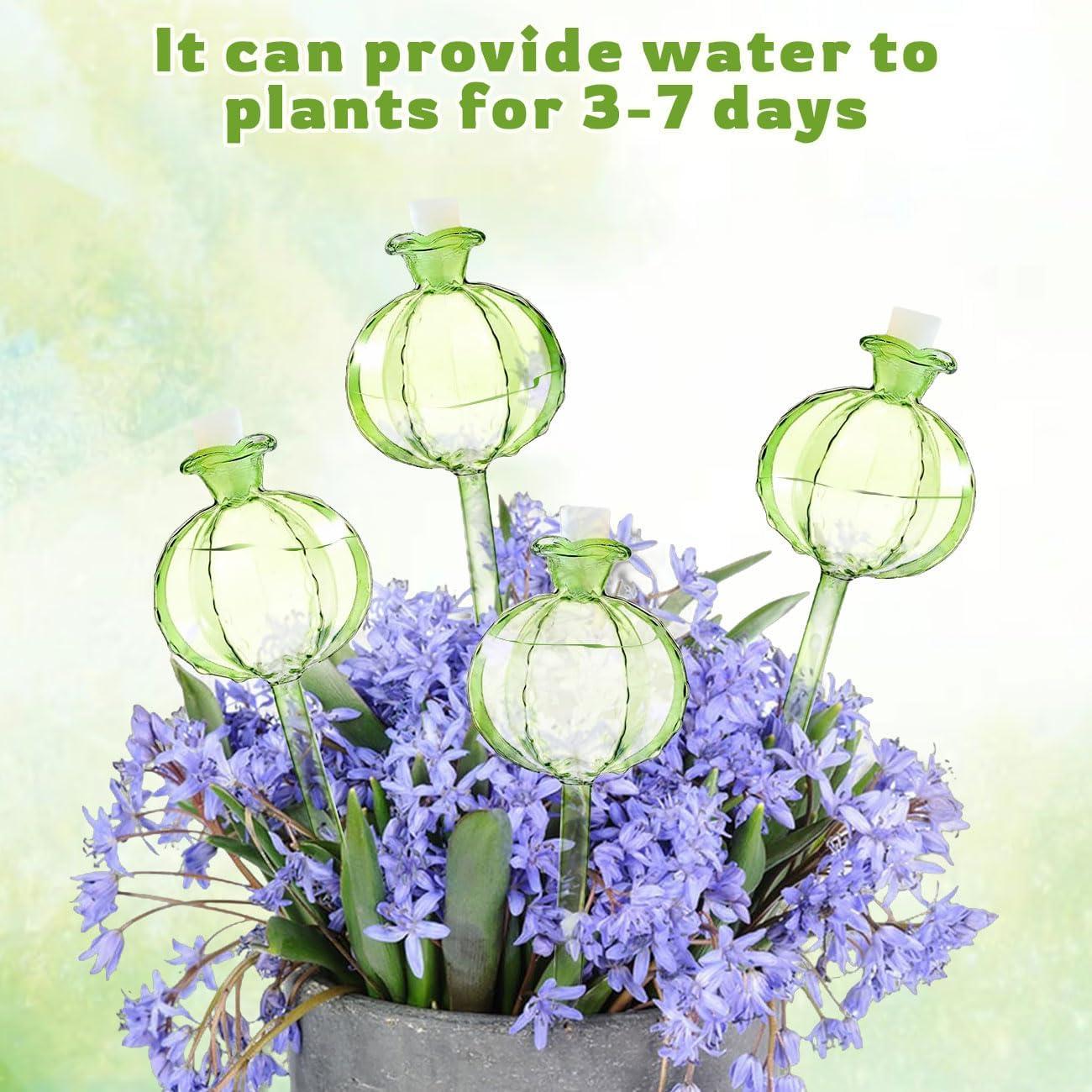 4 Esferas de Autorriego de Vidrio FWYDRJZC 20.3 cm Verde