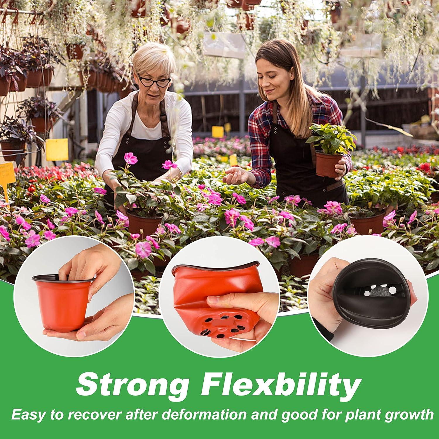 Macetas de Plástico TDHDIKE 4" para Vivero - 100pcs con Etiquetas