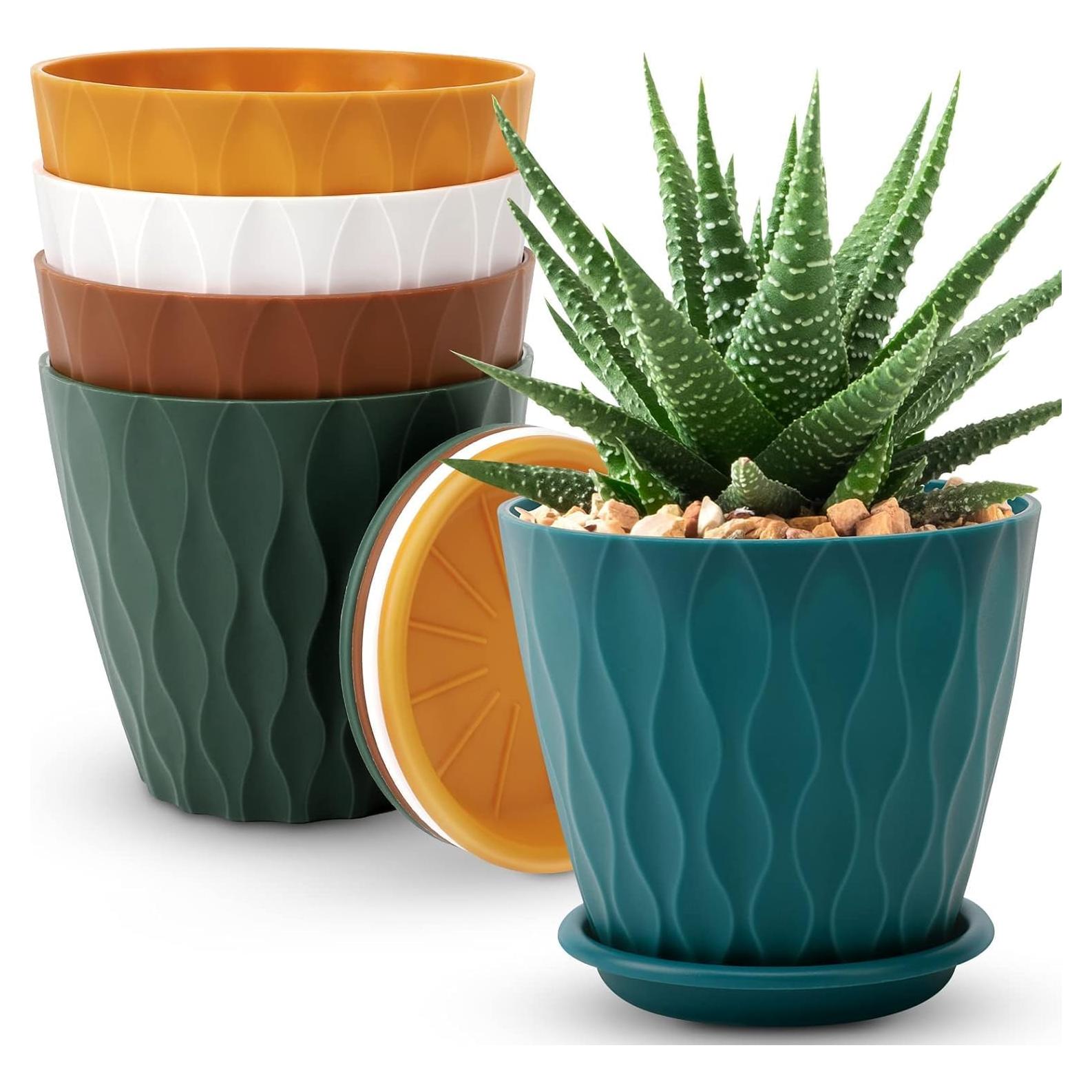 Macetas para Flores YNNICO 15 cm Multicolor Paquete de 5