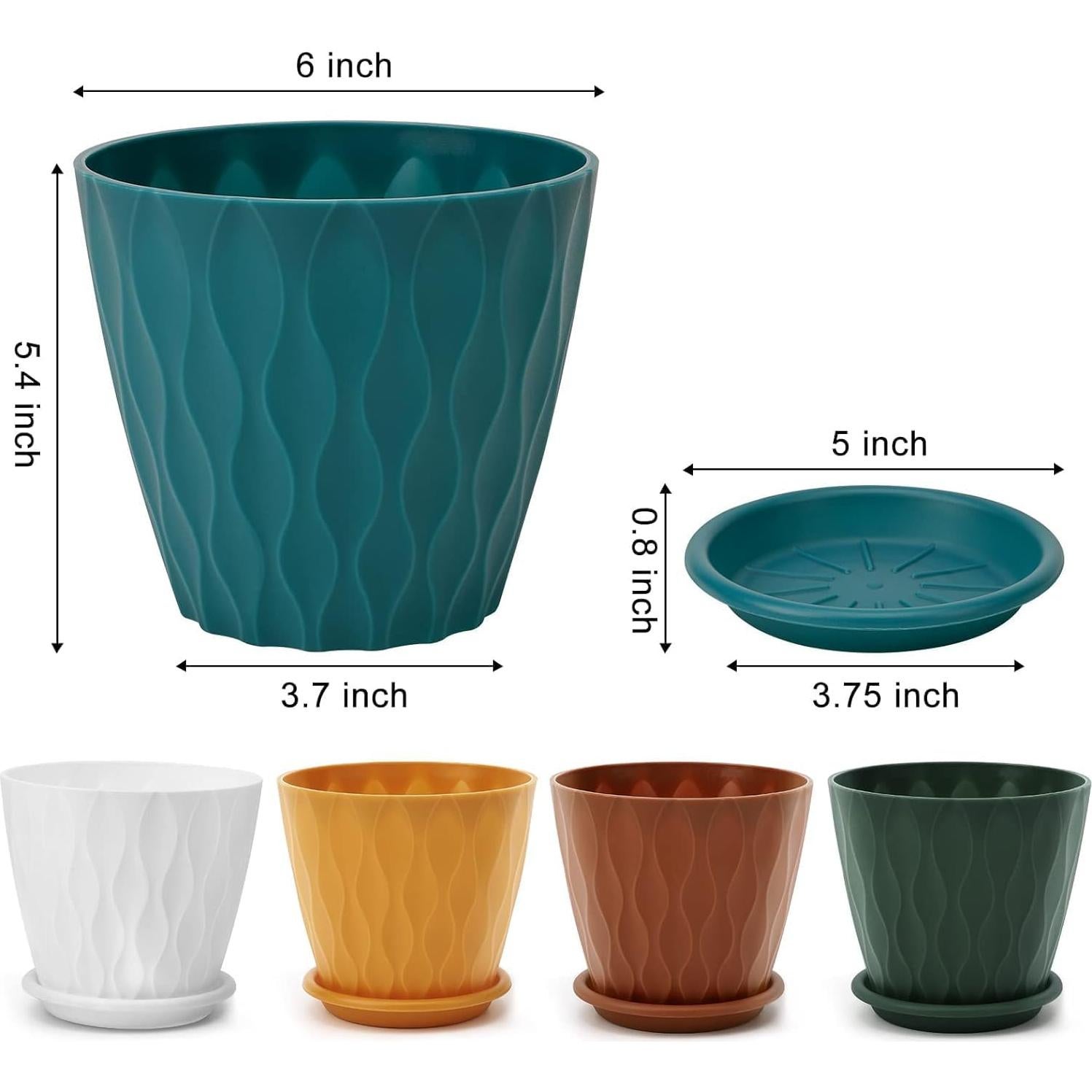 Macetas para Flores YNNICO 15 cm Multicolor Paquete de 5