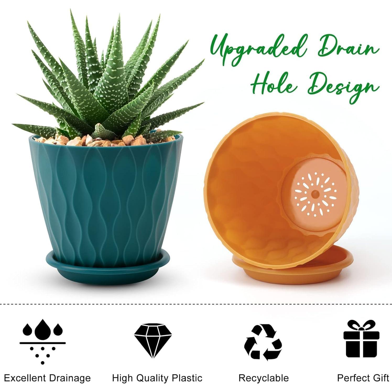 Macetas para Flores YNNICO 15 cm Multicolor Paquete de 5