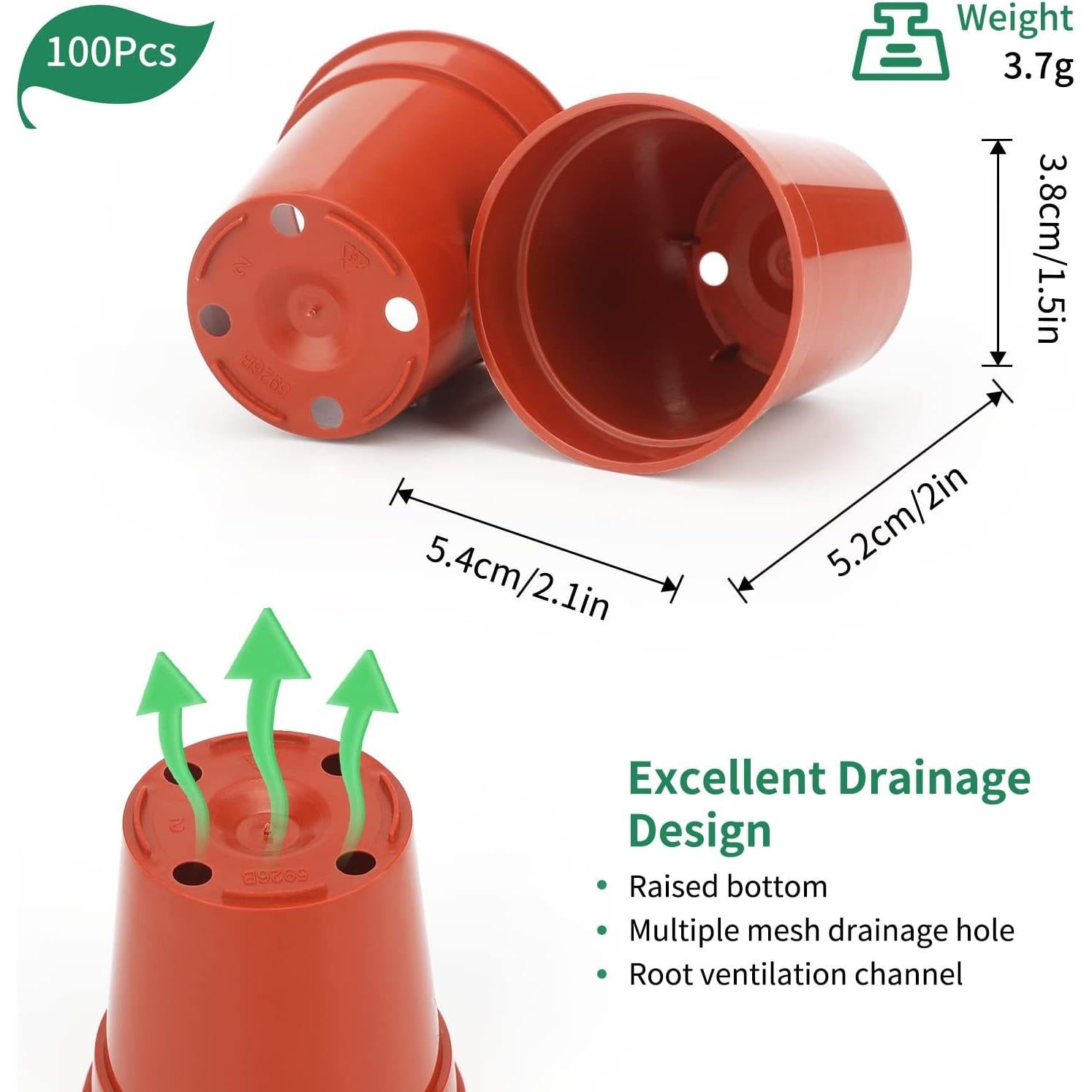 Macetas de Plástico Terracota KINGLAKE GARDEN 50 Unidades 5.4 cm