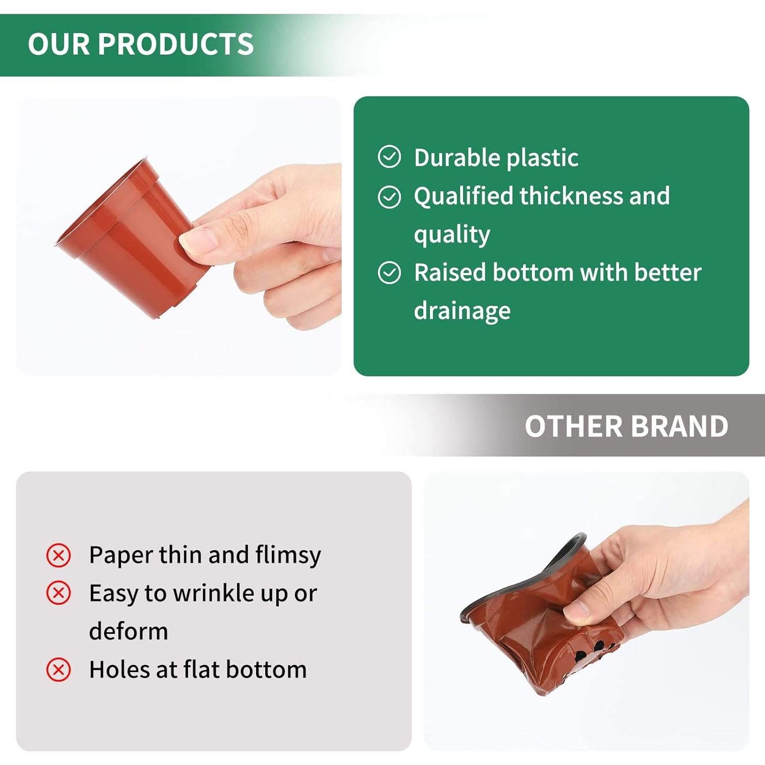 Macetas de Plástico Terracota KINGLAKE GARDEN 50 Unidades 5.4 cm