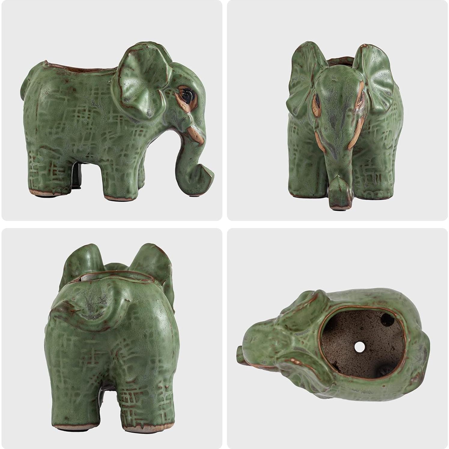 Macetas de Cerámica para Suculentas Godealio - 4 Piezas con Drenaje