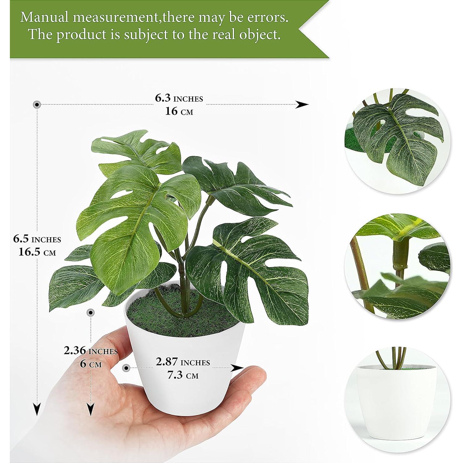 4 PCS Plantas Falsas en Macetas Blancas FOREST PRINCE