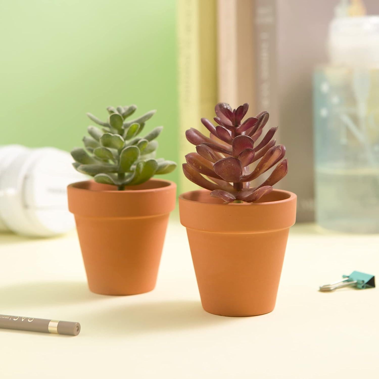 36 Macetas de Arcilla Terracota 6.35 cm con Drenaje Fcacti