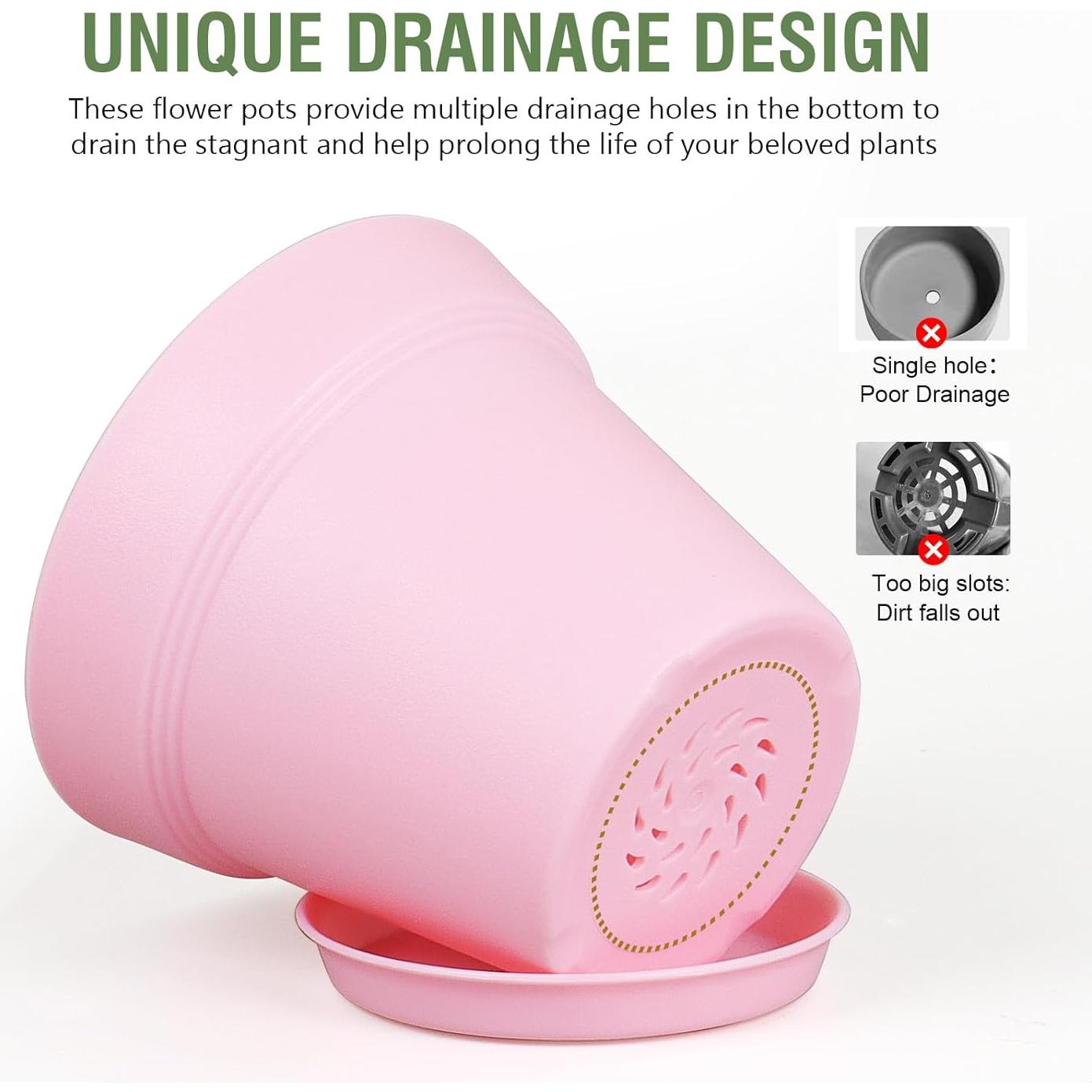 Macetas de Plástico 10 cm Meowell, Paquete de 16 Coloridas