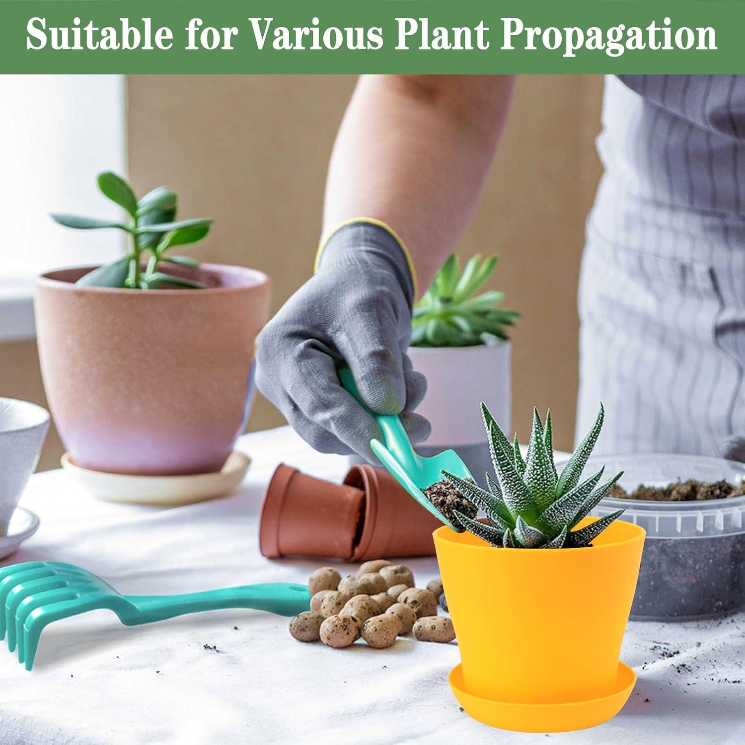 Macetas de 11.94 cm Bluckincle, Paquete de 8 Coloridas con Drenaje