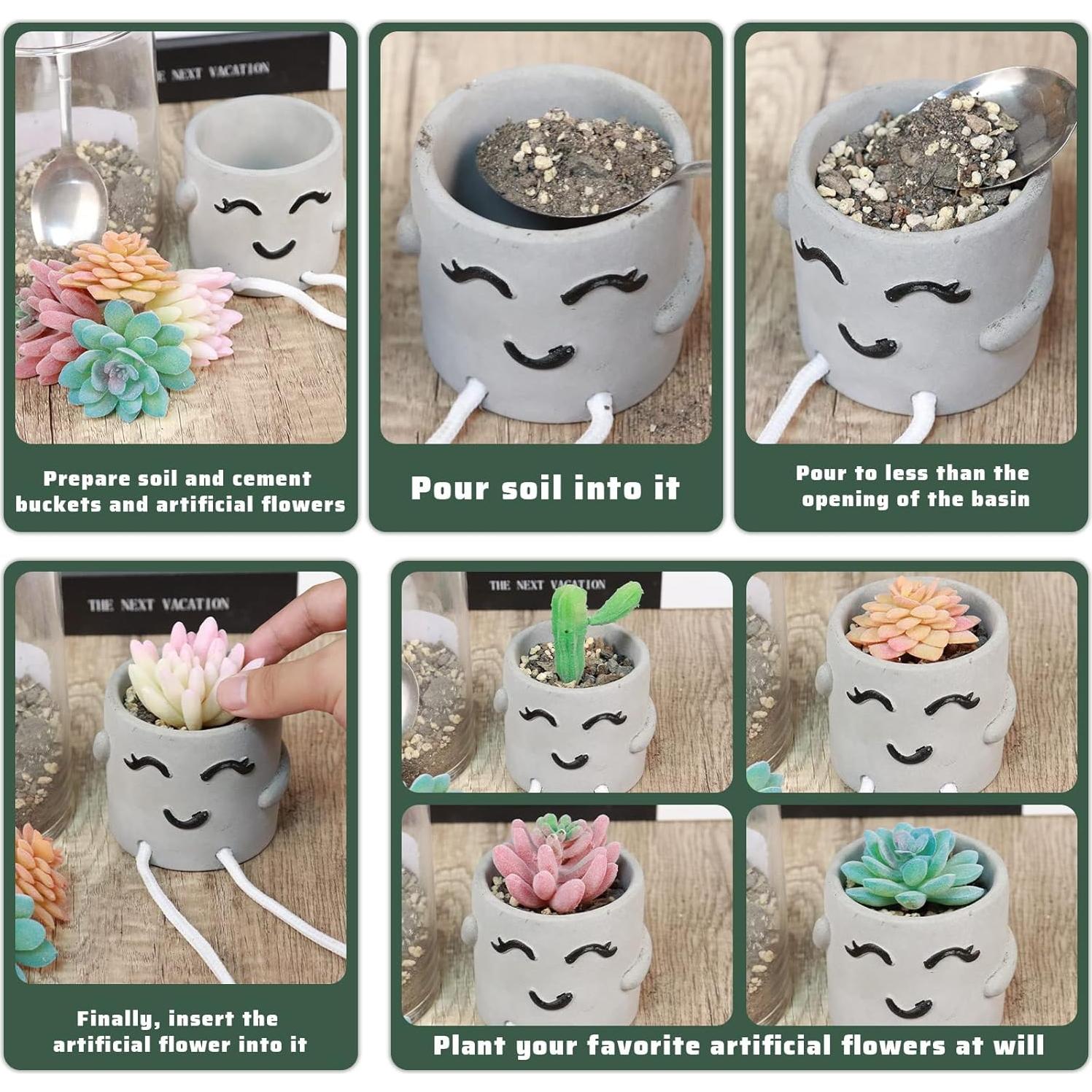 Maceta de Cemento Uguisu con Pies Colgantes 10 cm