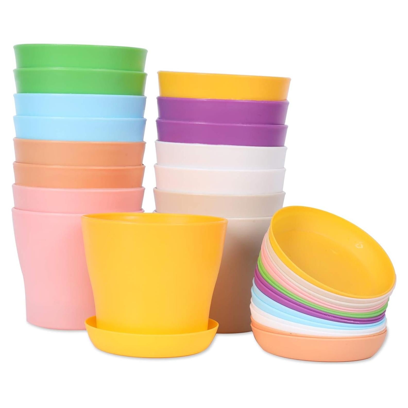 Macetas de Plástico JERIA 4" Multicolor - Paquete de 16