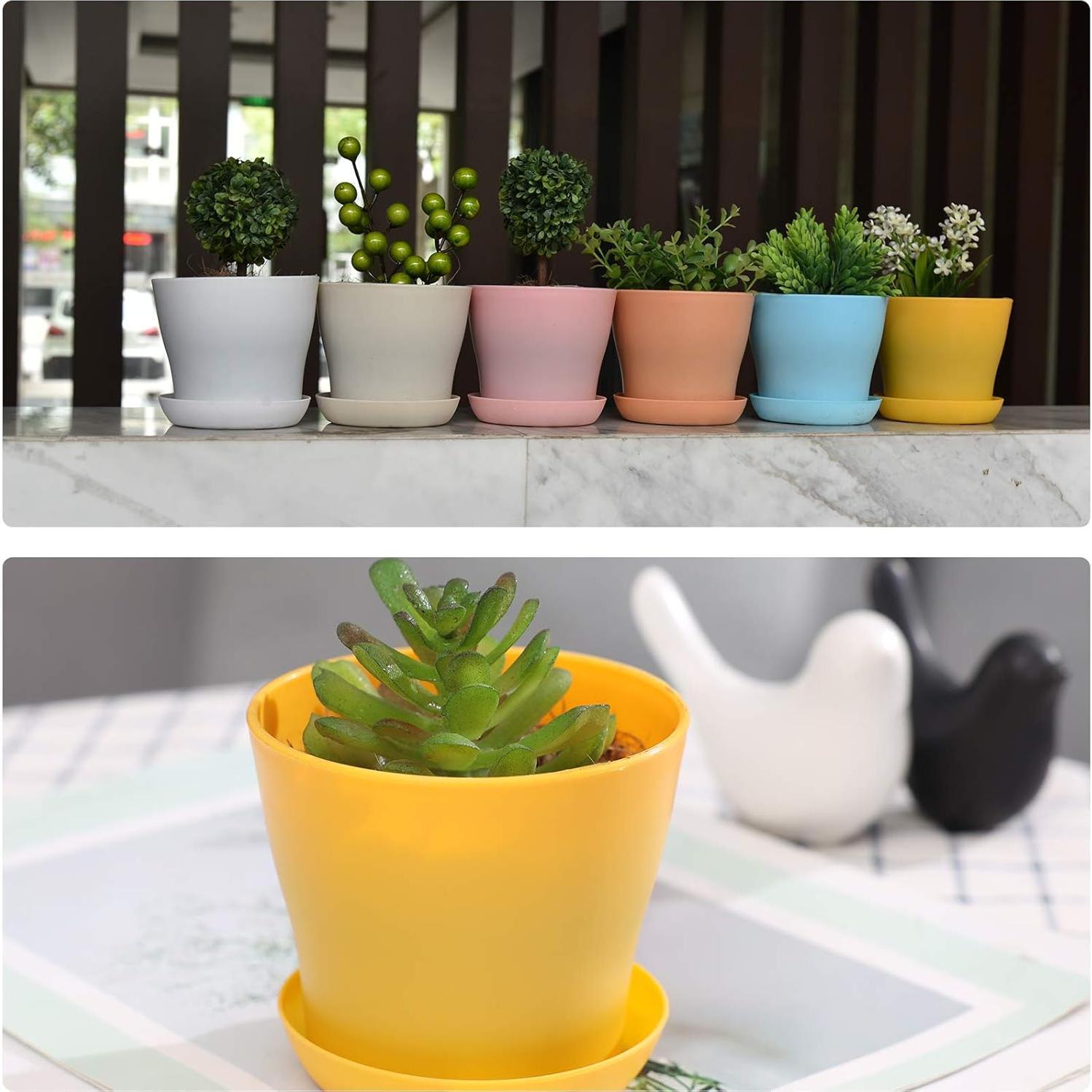 Macetas de Plástico JERIA 4" Multicolor - Paquete de 16