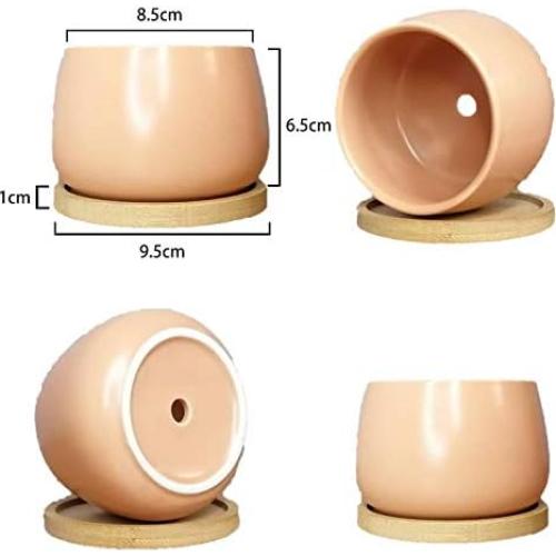 Macetas Cerámicas Redondas Chez JuJu 3" Surtidas Azul Rosa Amarillo