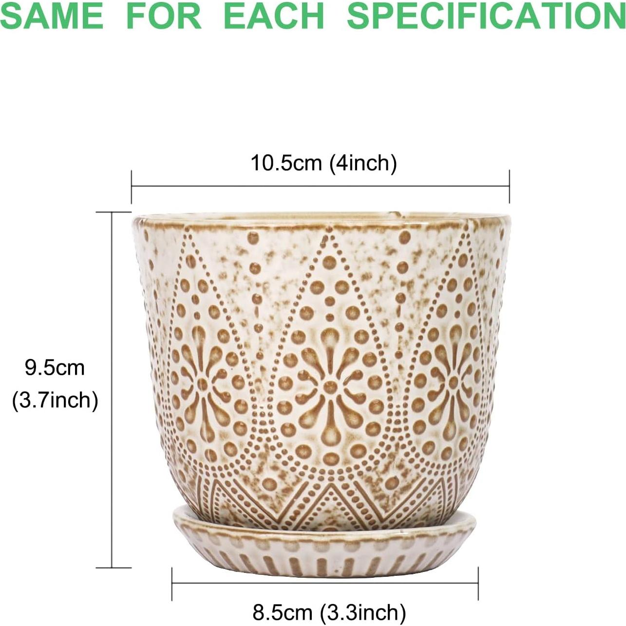 Macetas Suculentas Gepege - Cerámica 10 cm - Juego de 4