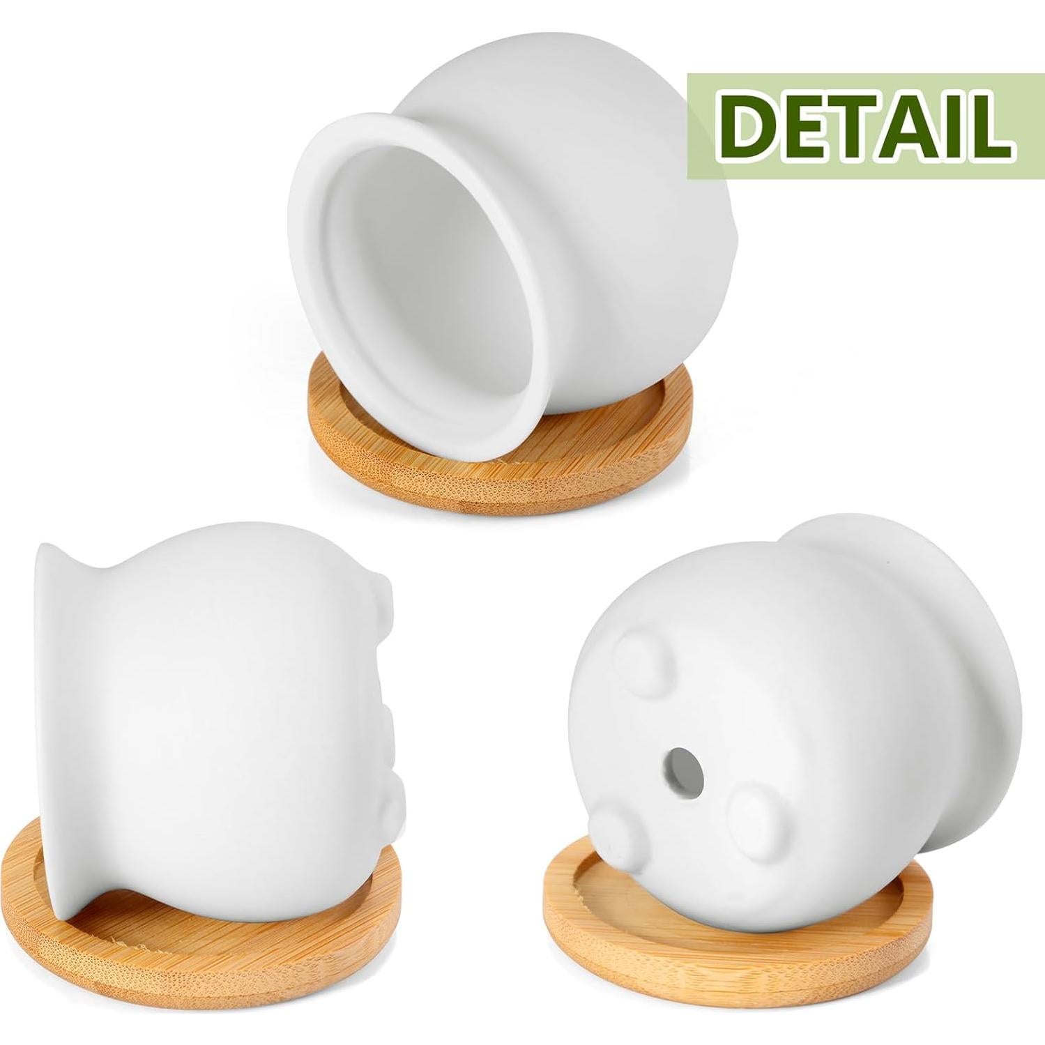 Remerry 12 Macetas Cerámica para Suculentas 6 Estilos 6.35 cm