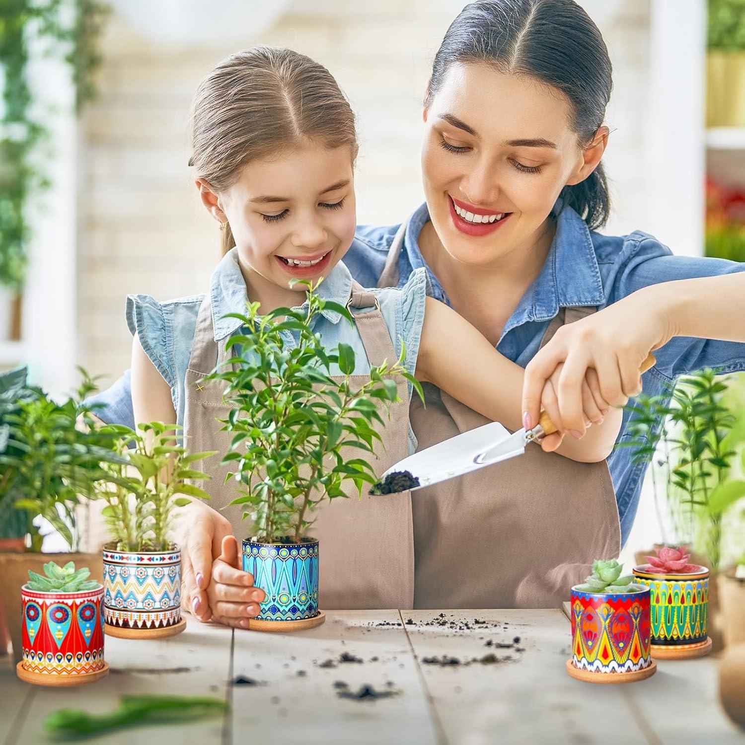 Zopeal 12 Macetas Cerámicas Multicolor para Suculentas