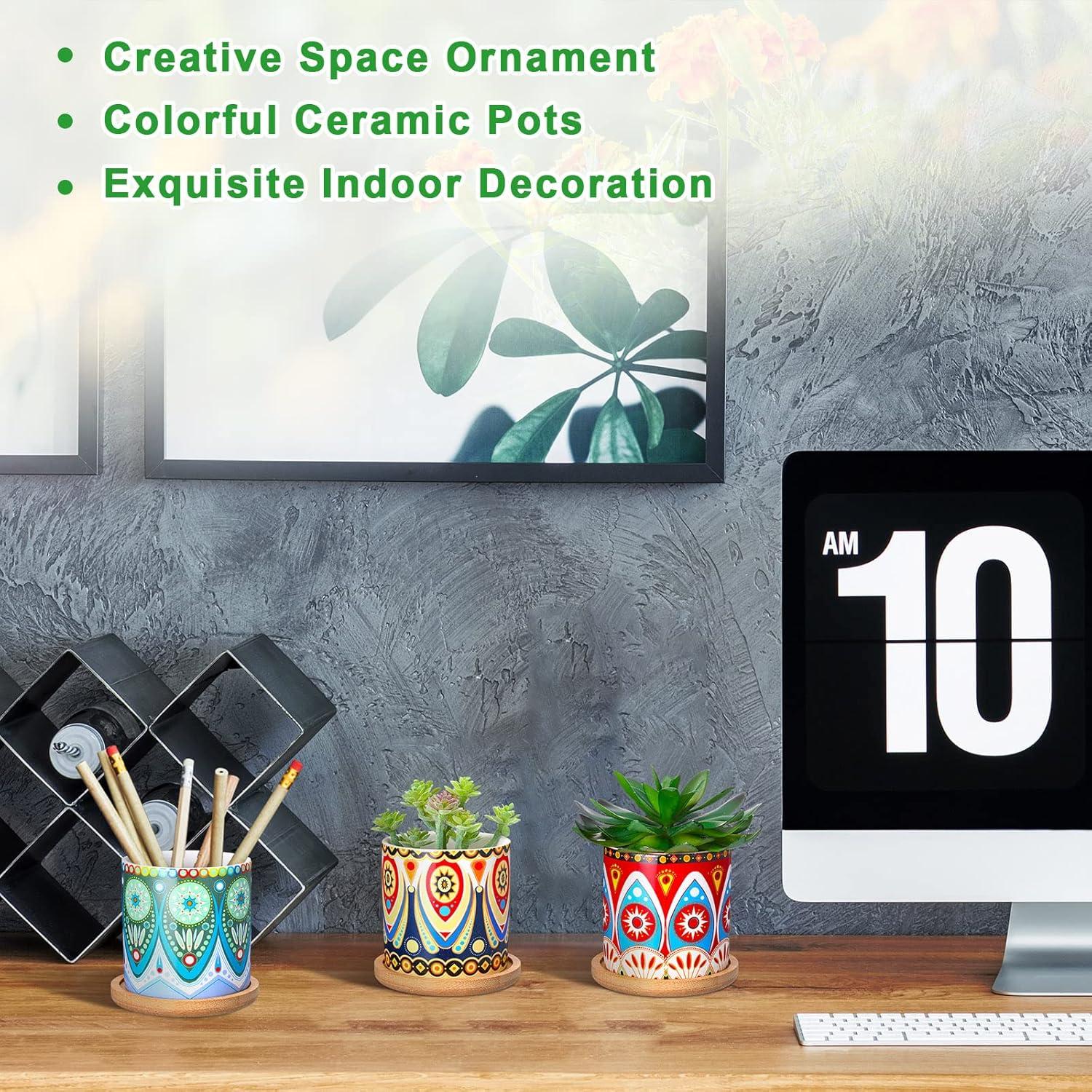 Zopeal 12 Macetas Cerámicas Multicolor para Suculentas