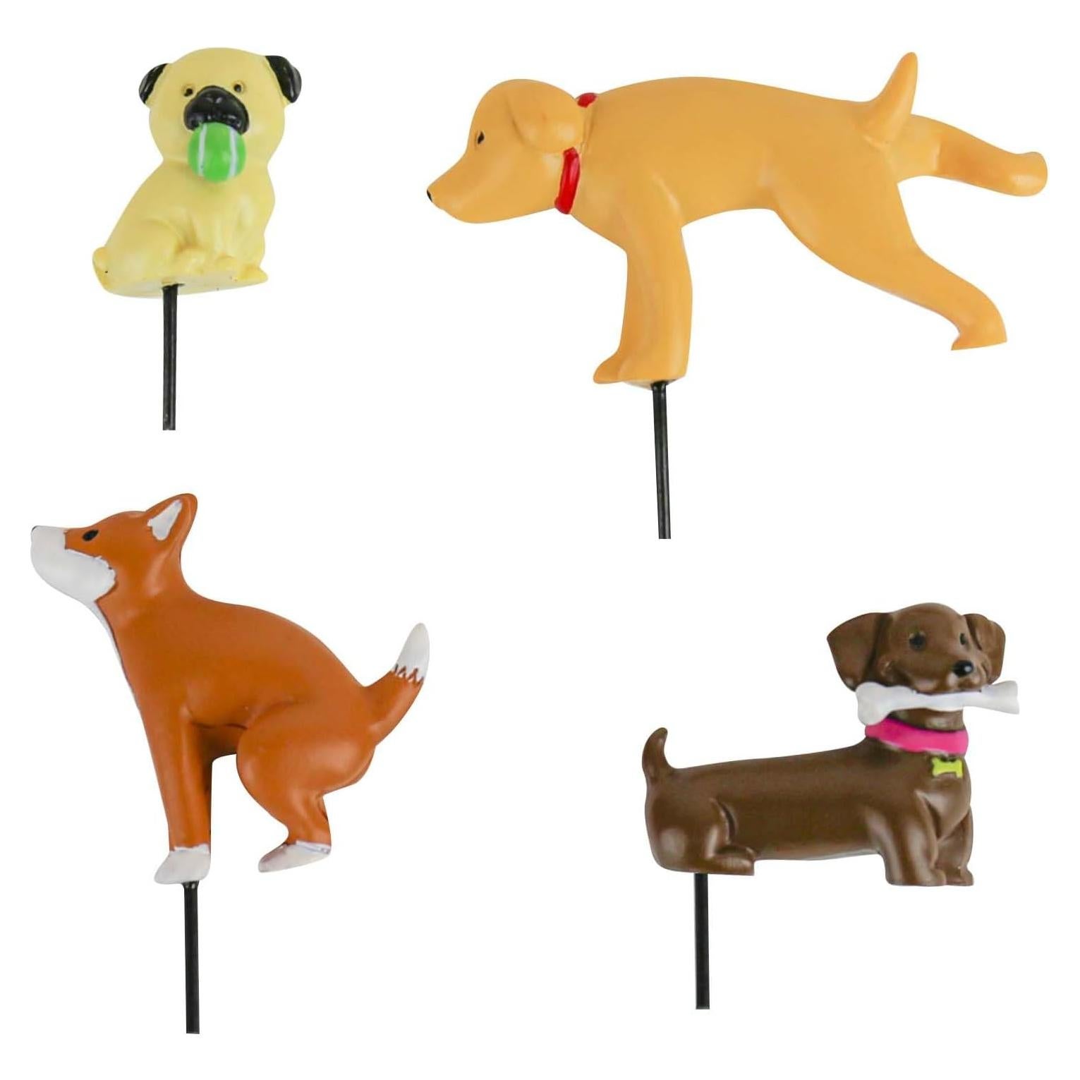 Juego de 4 Mini Macetas de Perro Gift Republic - Decoración Jardín