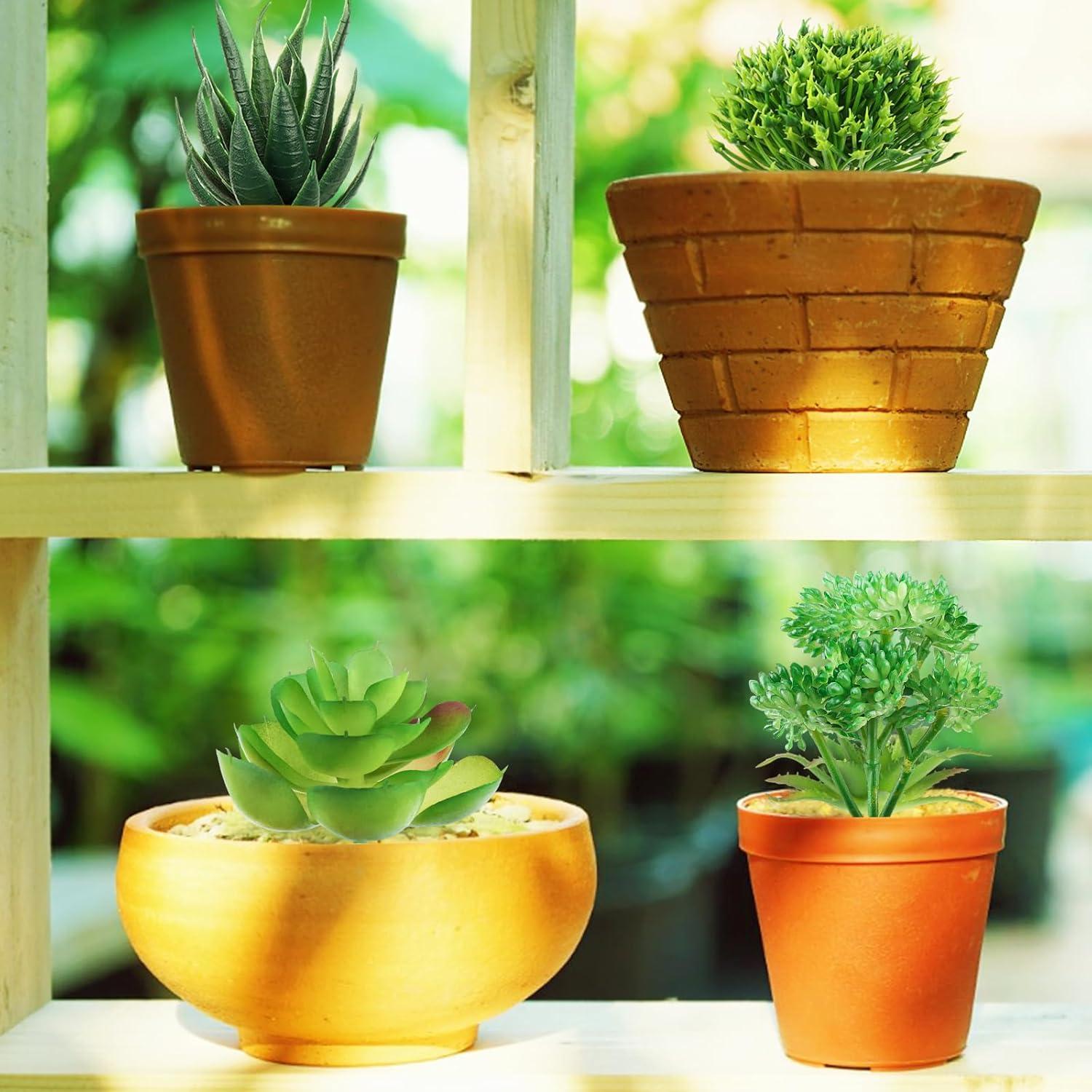 Plantas Suculentas Artificiales QUOZUO 6pcs Verdes 6-13cm
